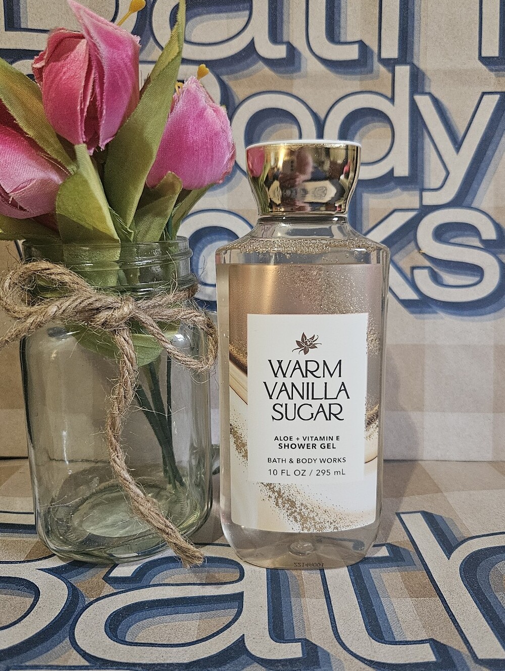 NWT Bath & Body Works Warm Vanilla Sugar Shower Gel - Beige, Gold